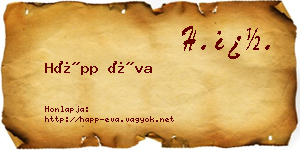 Hápp Éva névjegykártya